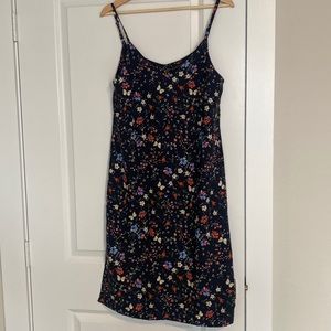 Navy Blue midi floral dress